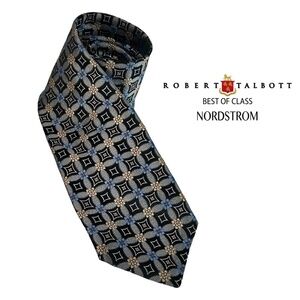 Robert Talbott Best of Class Silk Necktie Woven Textured Floral Geometric Print